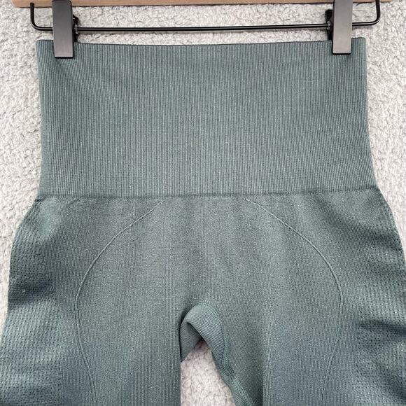 P'TULA Leggings XS Green Seamless High Rise Cropped Athleisure Workout Shaping - Picture 2 of 9